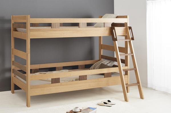 すっきりシンプルデザインの二段ベッド