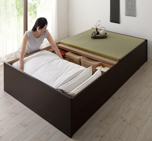 布団寝も布団収納もできるシンプル畳ベッド