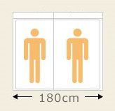 セミシングル(80cm)＋シングル(100cm) ＝ 幅180cm