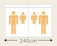 セミダブル(120cm)＋セミダブル(120cm) ＝ 幅240cm